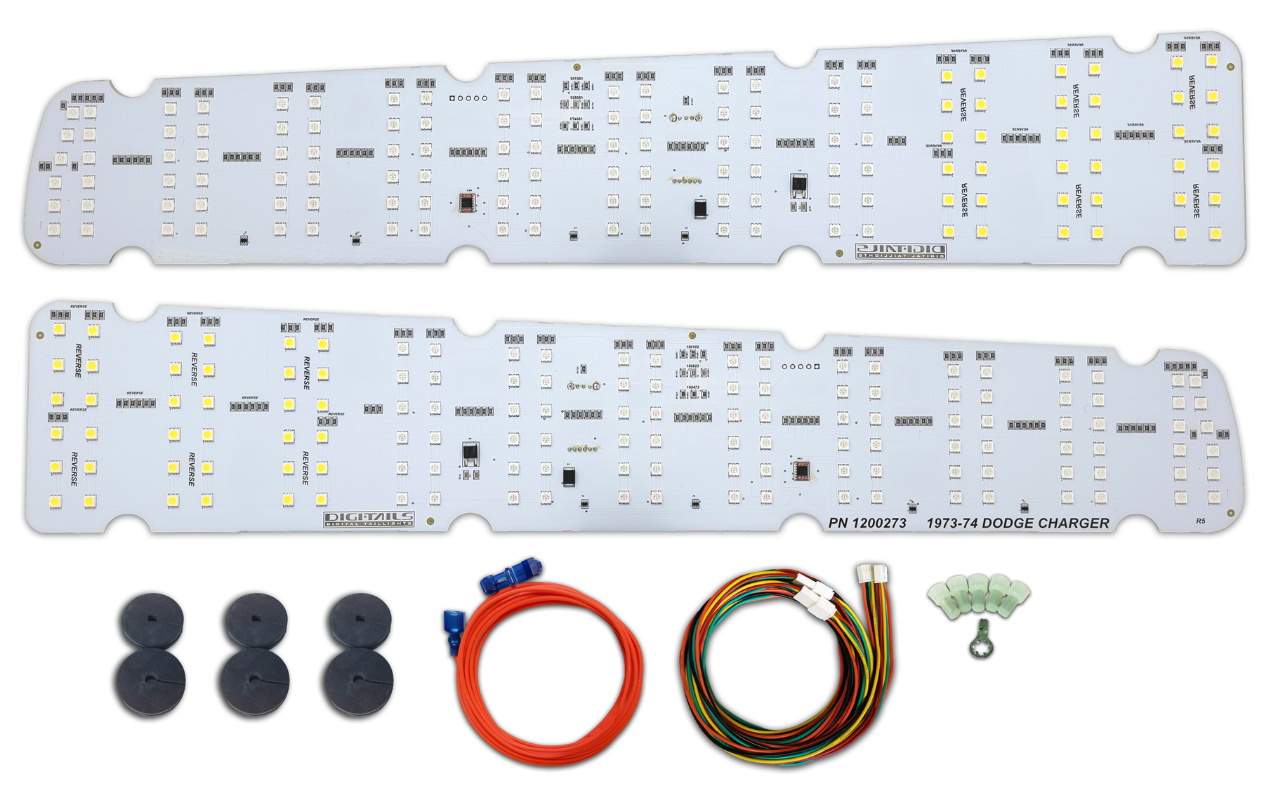 1973-74 Charger - 2 Panel Sequential LED Taillight Kit w/LED